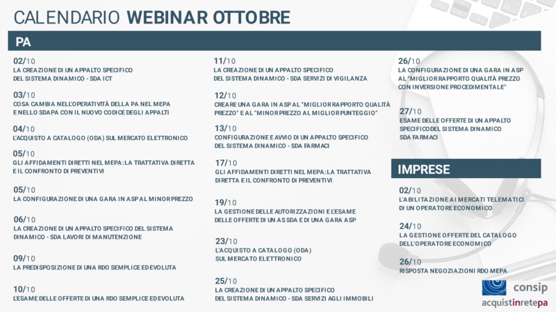 Webinar Consip per amministrazioni e imprese sugli strumenti digitali di acquisto